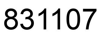 Number 831107 black image