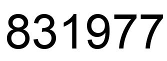 Number 831977 black image