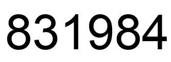 Number 831984 black image
