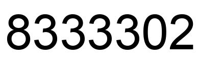 Number 8333302 black image