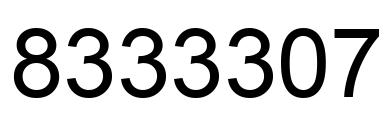 Number 8333307 black image