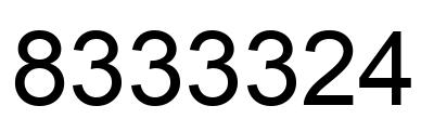 Number 8333324 black image