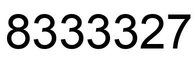 Number 8333327 black image