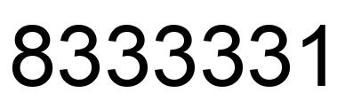 Number 8333331 black image