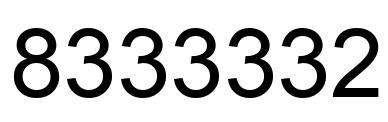 Number 8333332 black image