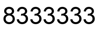 Number 8333333 black image