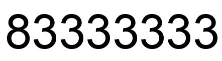 Number 83333333 black image