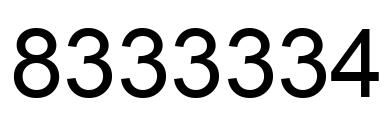 Number 8333334 black image