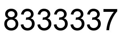 Number 8333337 black image