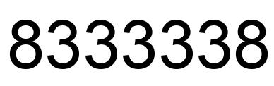 Number 8333338 black image