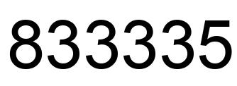 Number 833335 black image