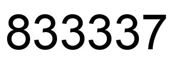 Number 833337 black image