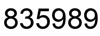 Number 835989 black image