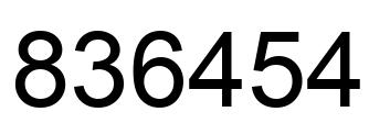 Number 836454 black image