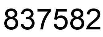 Number 837582 black image