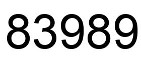 Number 83989 black image
