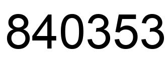 Number 840353 black image
