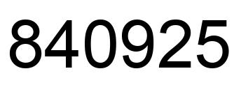 Número 840925 imagen negro