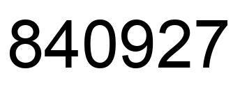 Número 840927 imagen negro