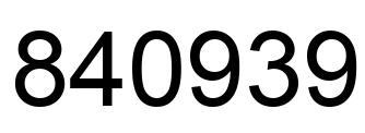 Number 840939 black image