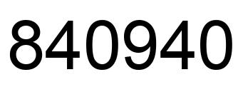 Number 840940 black image