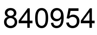 Number 840954 black image