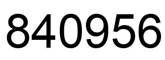 Number 840956 black image