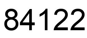 Number 84122 black image