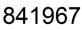Number 841967 black image