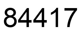 Number 84417 black image