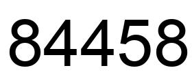 Number 84458 black image