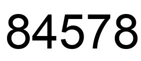 Number 84578 black image