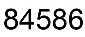 Number 84586 black image