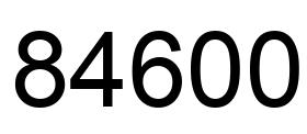 Número 84600 imagen negro