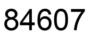 Number 84607 black image