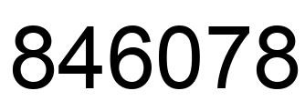 Number 846078 black image