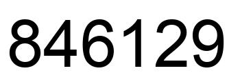 Number 846129 black image