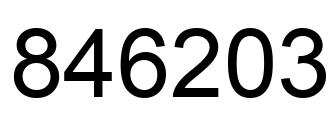 Number 846203 black image