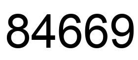 Número 84669 imagen negro
