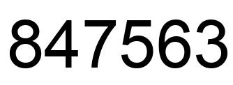 Number 847563 black image