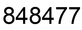 Number 848477 black image