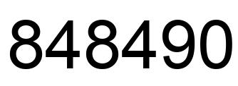 Number 848490 black image
