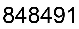 Number 848491 black image