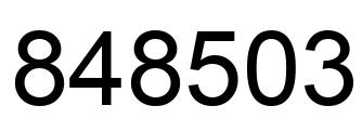 Number 848503 black image