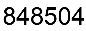 Number 848504 black image