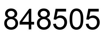 Number 848505 black image