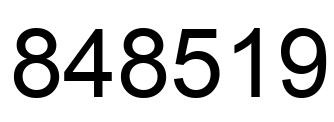 Number 848519 black image