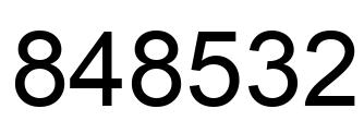 Number 848532 black image