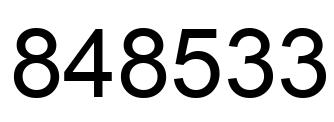 Number 848533 black image