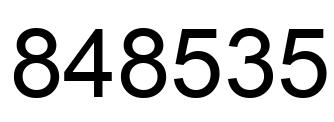 Number 848535 black image